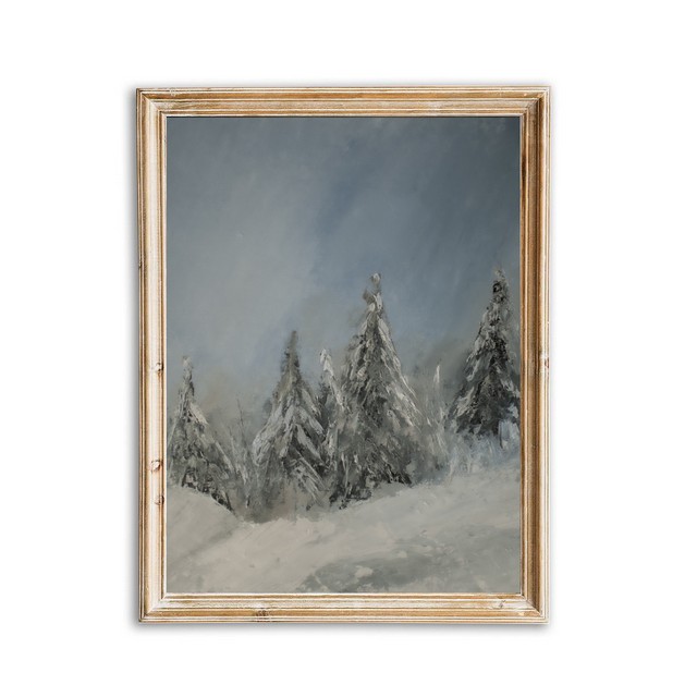 Snowy pine trees