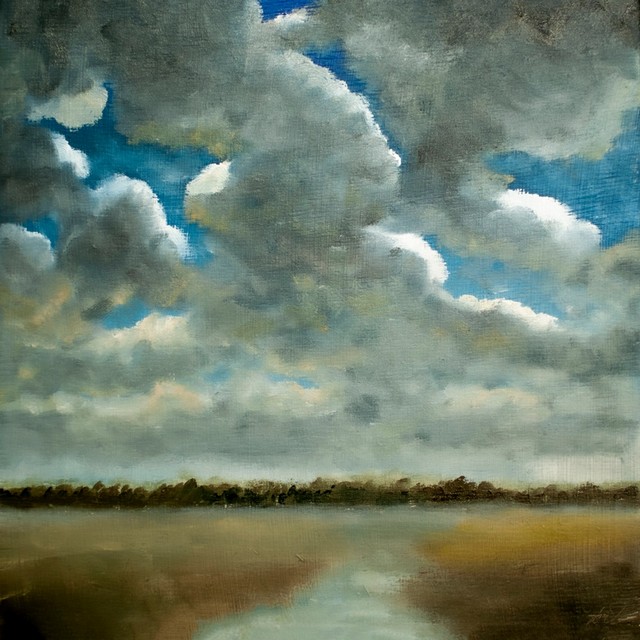 Extensive Landscape with Grey Clouds