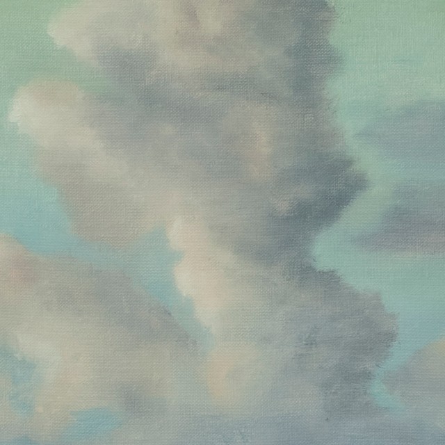 White cloud. ACEO oil on cardboard.