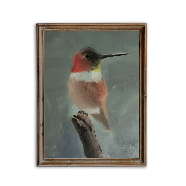 Original oil painting on a copper bird painting from rural Oregon