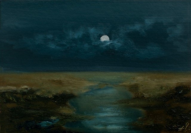 Moonlight over the river