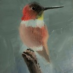 Original oil painting on a copper bird painting from rural Oregon